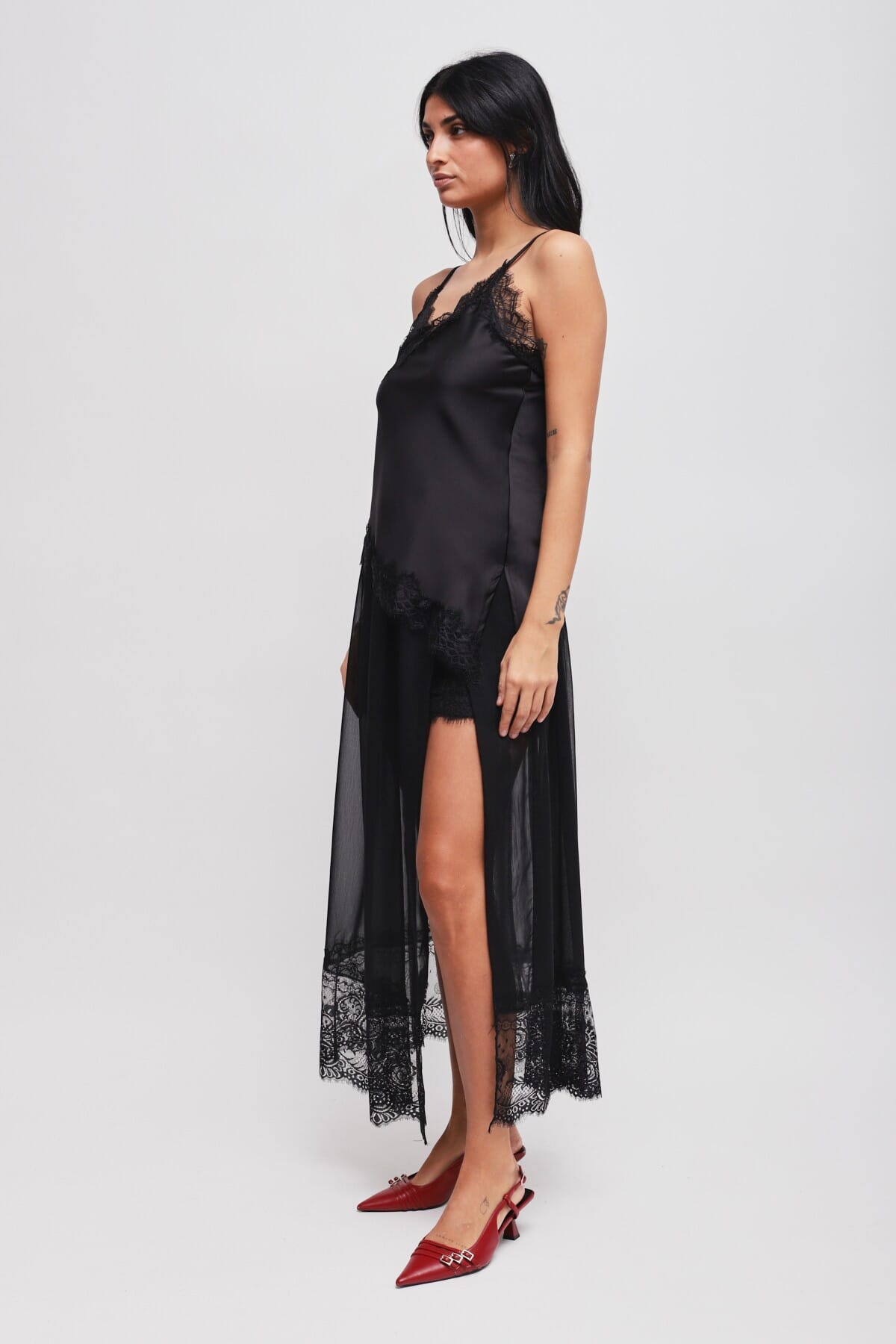 Gonna Lunga Con Spacco E Inserto In Pizzo Maryley