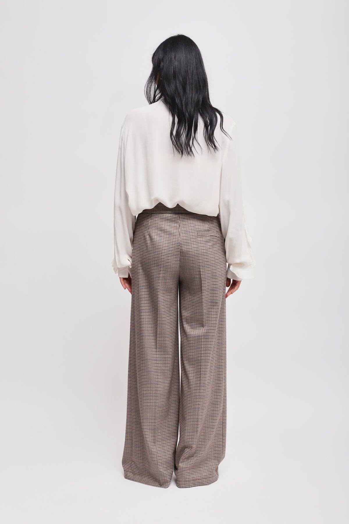 Pantaloni A Palazzo In Pied De Poule Maryley