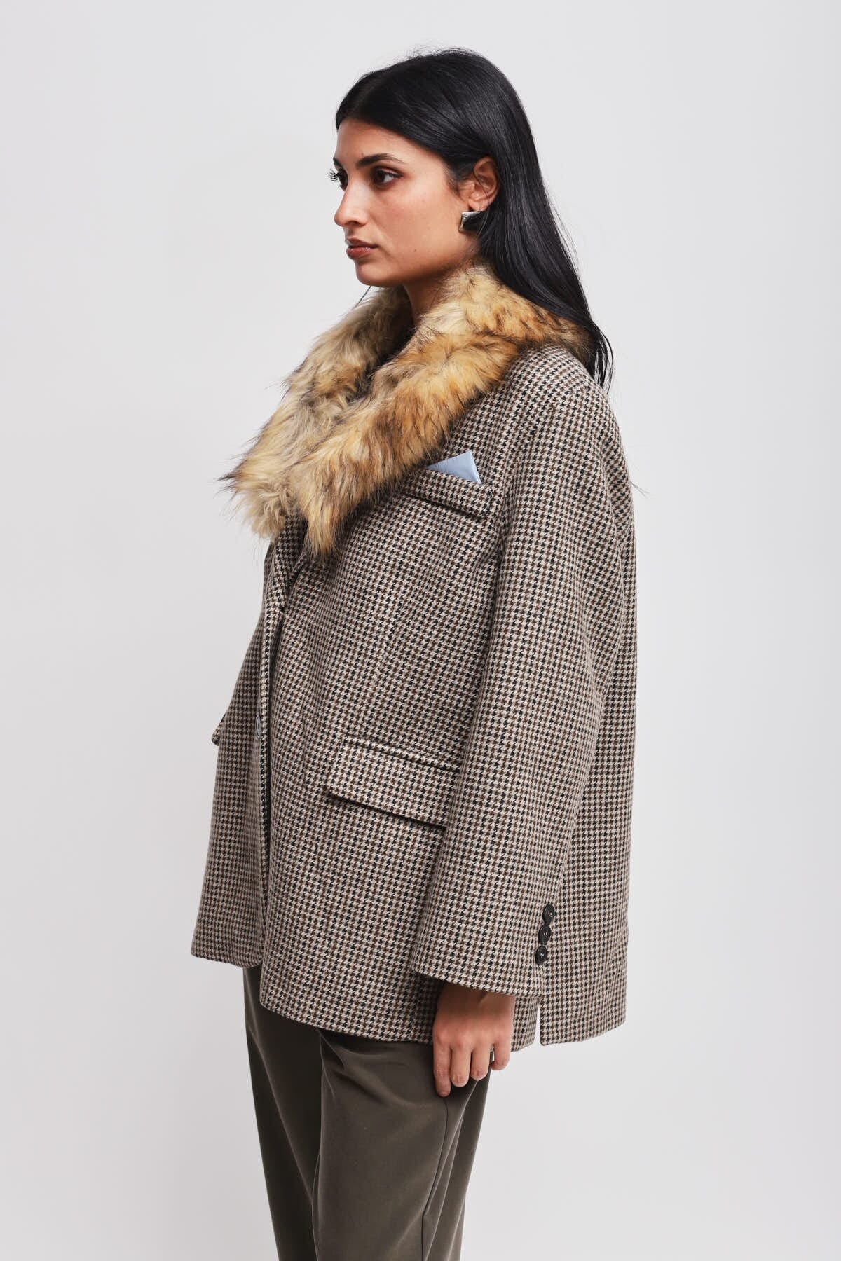 Giacca Over Con Collo In Ecopelliccia Maryley