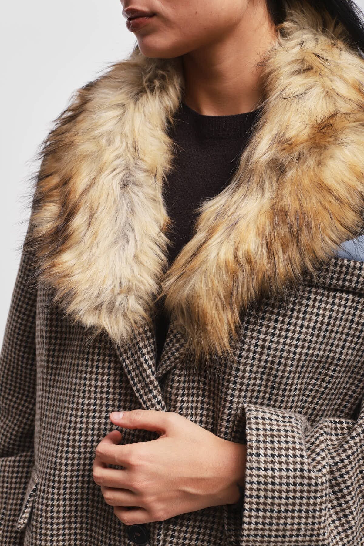 Giacca Over Con Collo In Ecopelliccia Maryley