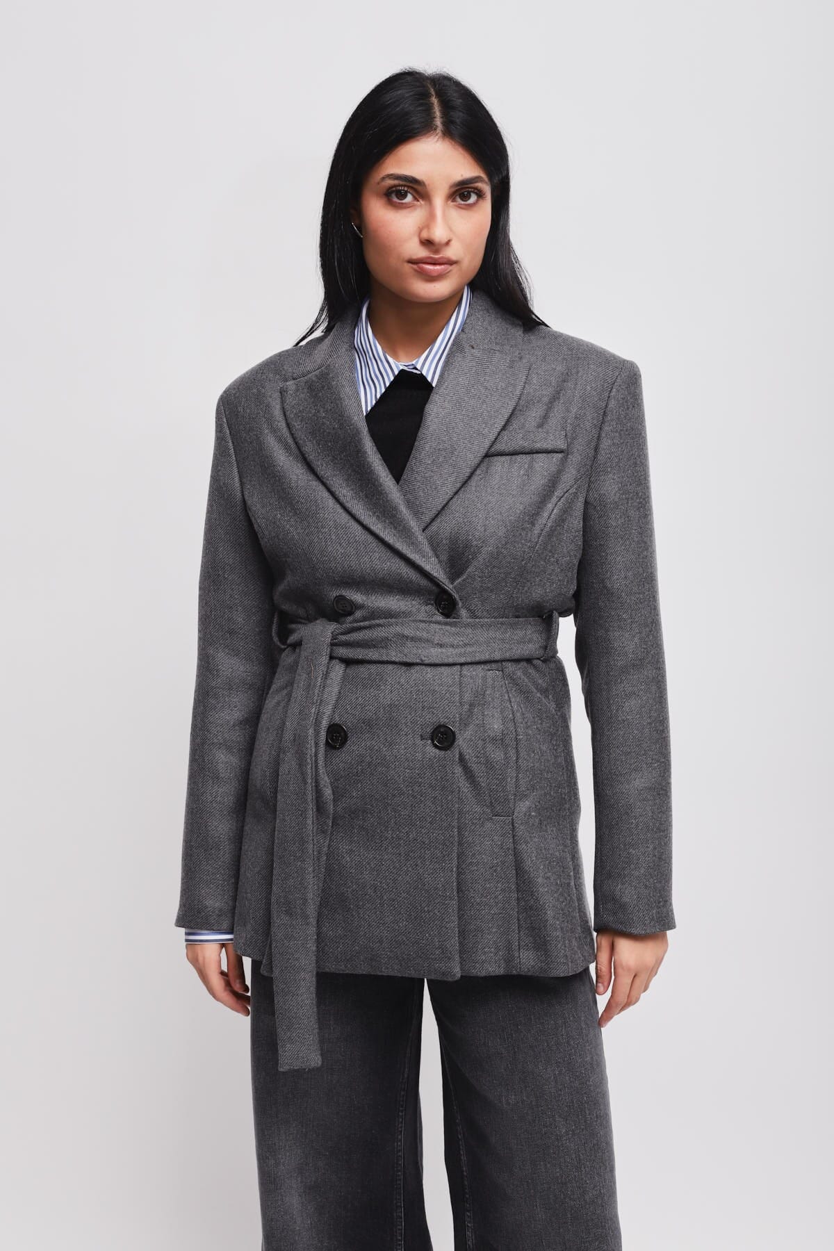 Veste à double boutonnage avec ceinture Maryley