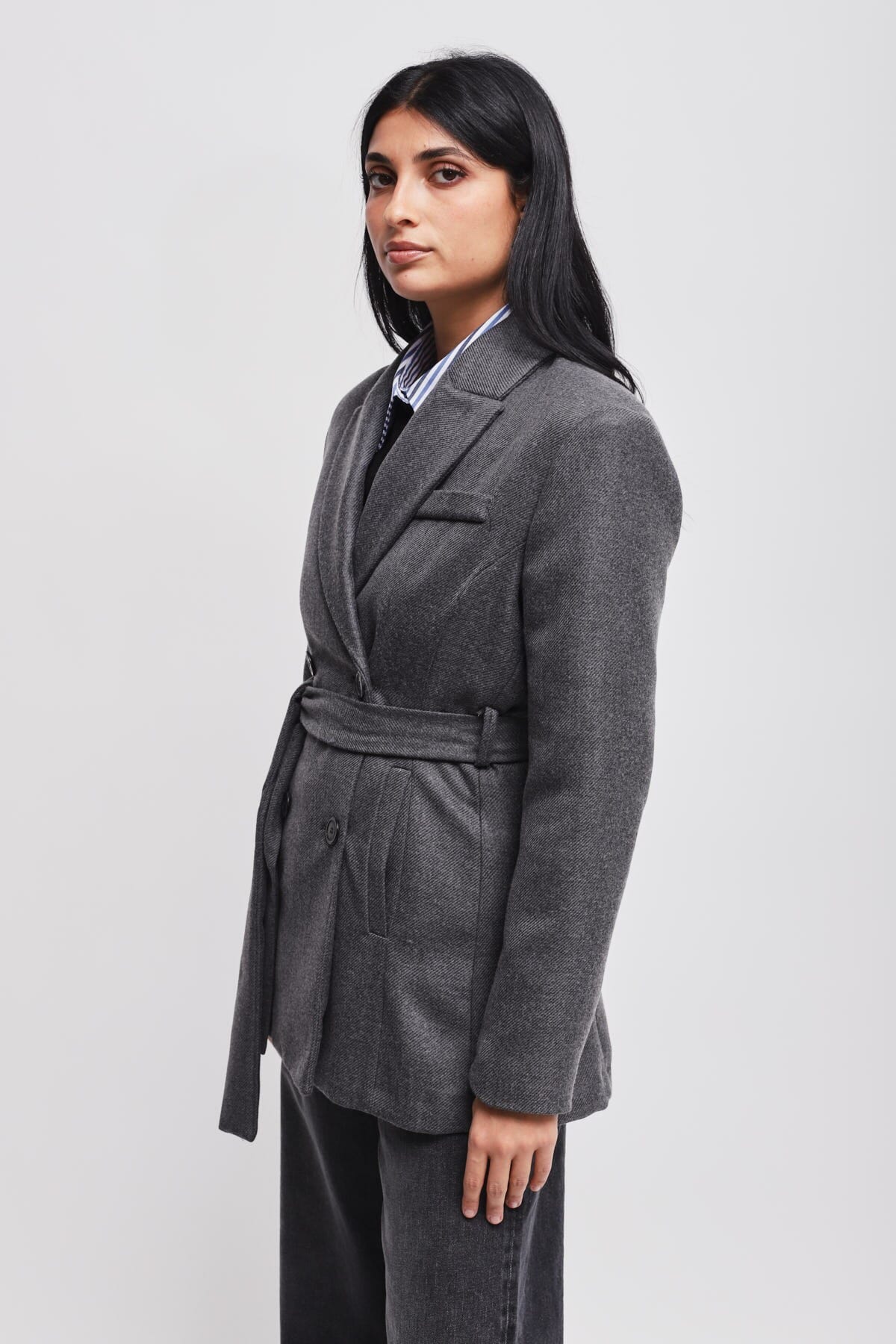 Veste à double boutonnage avec ceinture Maryley