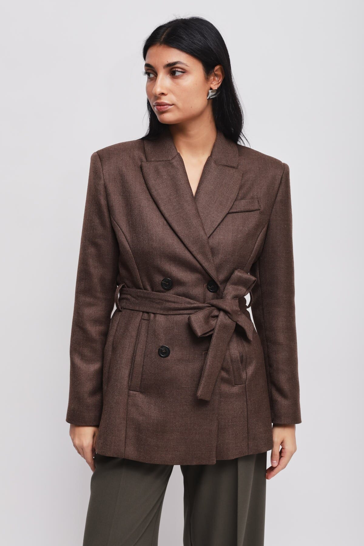 Veste à double boutonnage avec ceinture Maryley