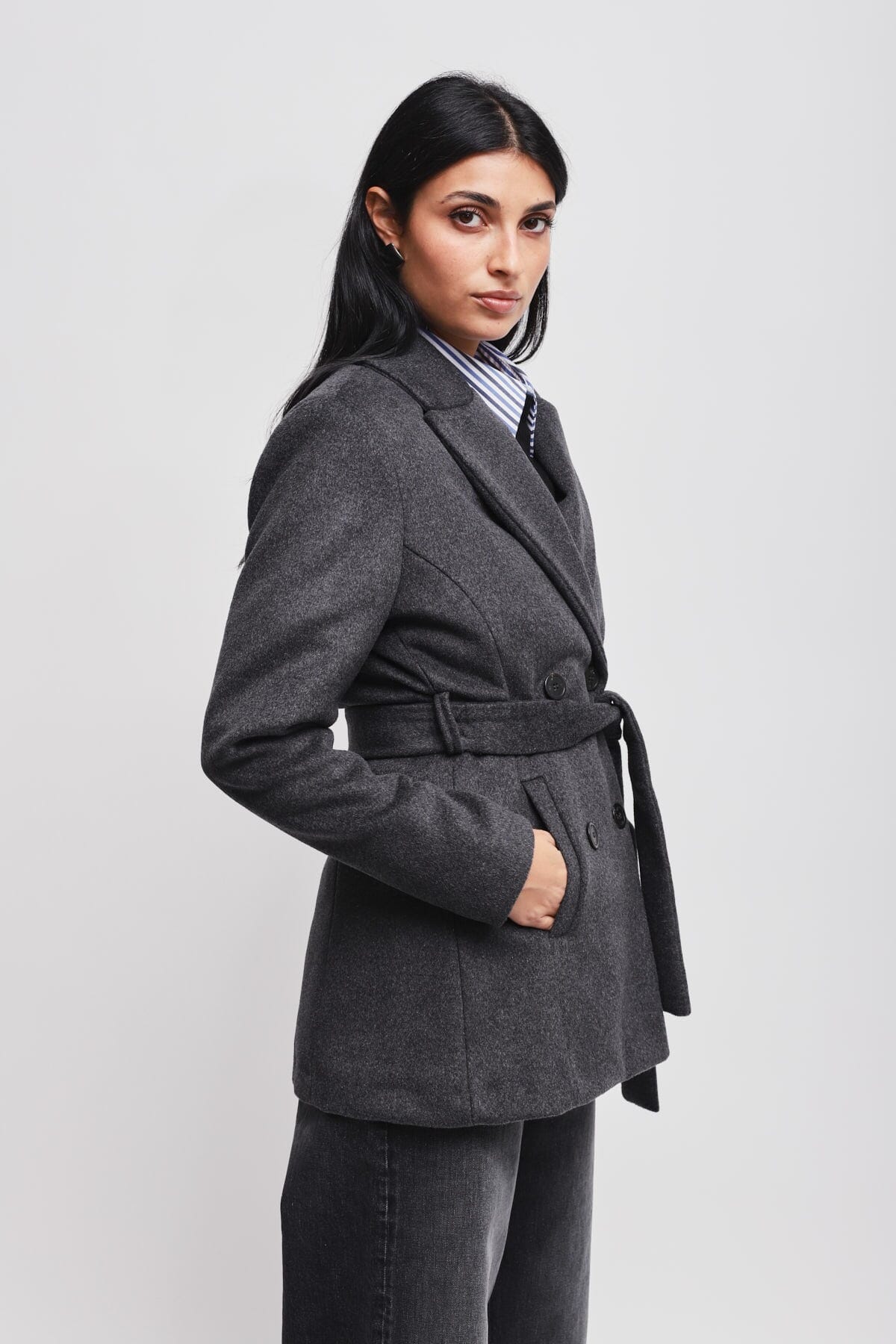 Veste à double boutonnage avec ceinture Maryley