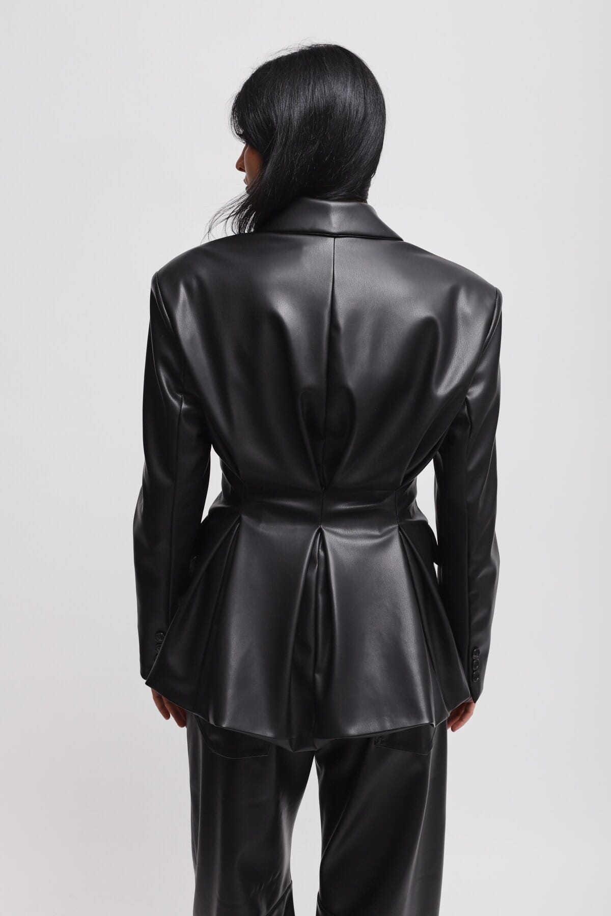 Maryley Faux Leather Double-breasted Jacket