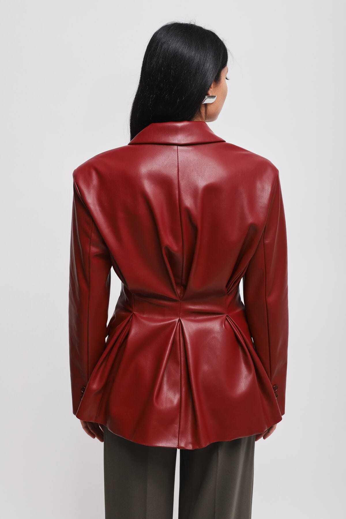 Maryley Faux Leather Double-breasted Jacket