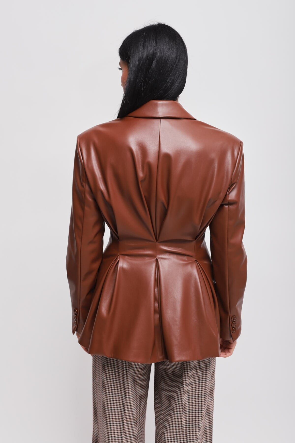 Maryley Faux Leather Double-breasted Jacket