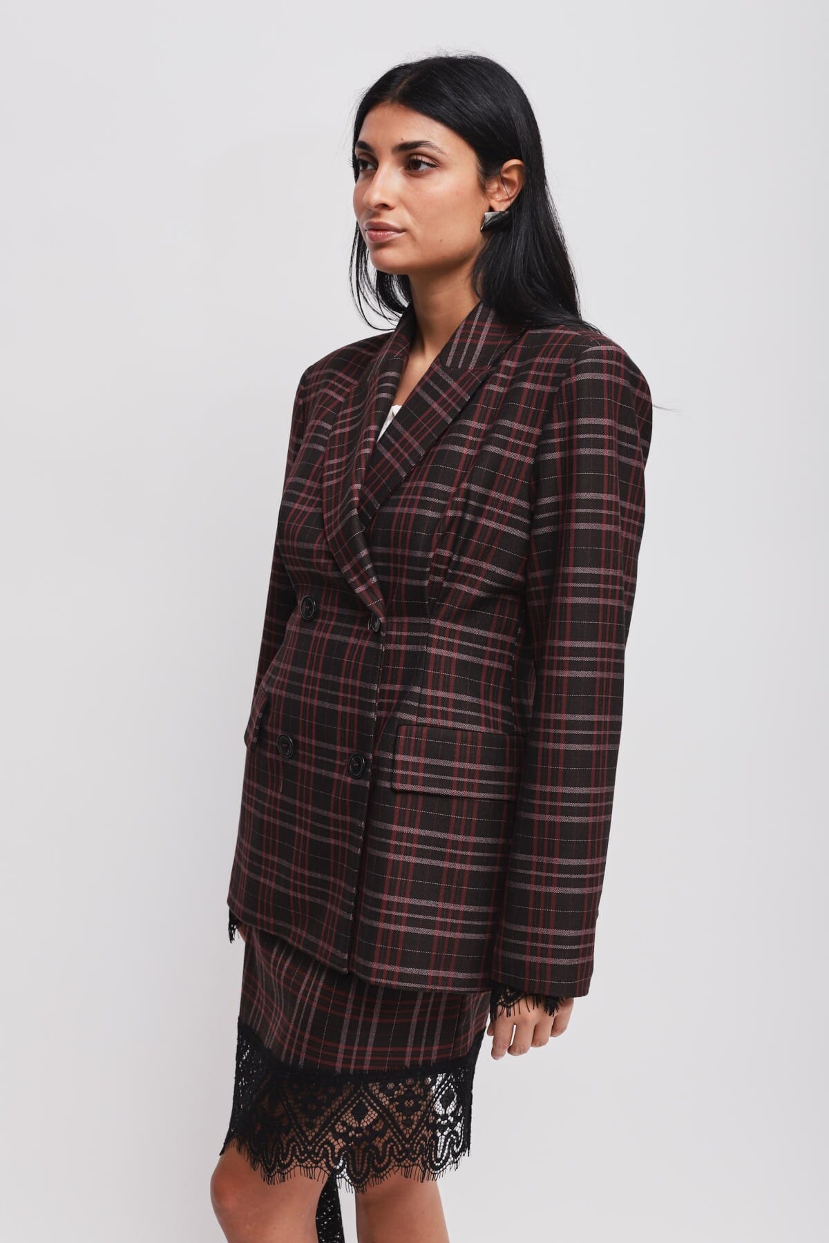 Giacca Check Doppiopetto Avvitata Maryley