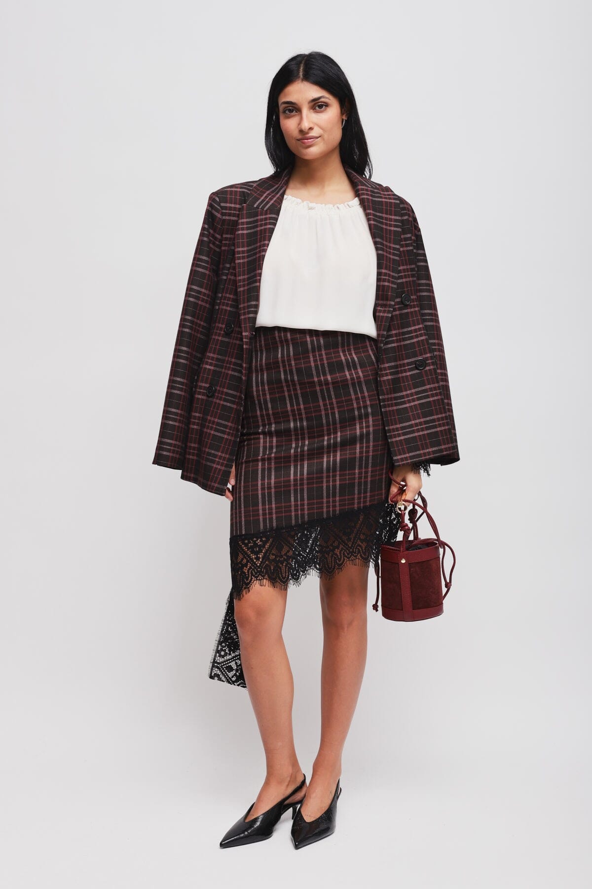 Giacca Check Doppiopetto Avvitata Maryley