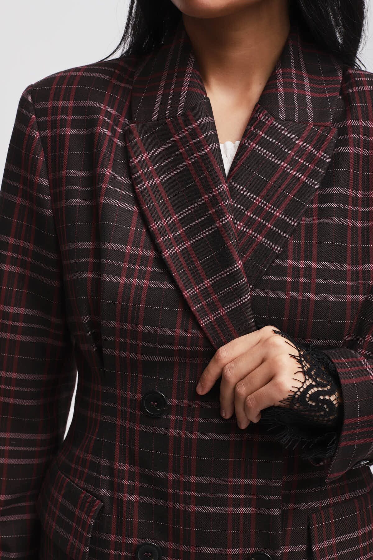 Giacca Check Doppiopetto Avvitata Maryley