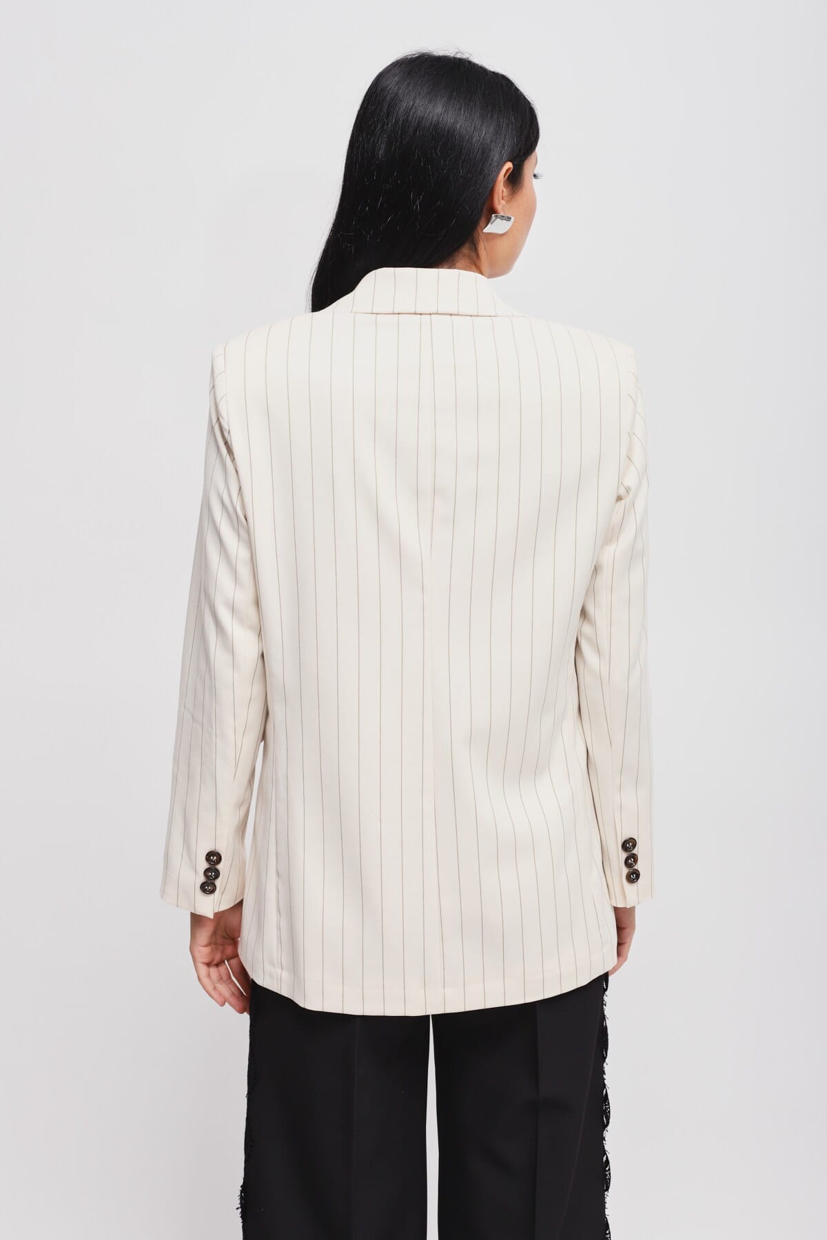 Pinstripe Jacket With Maryley Pin