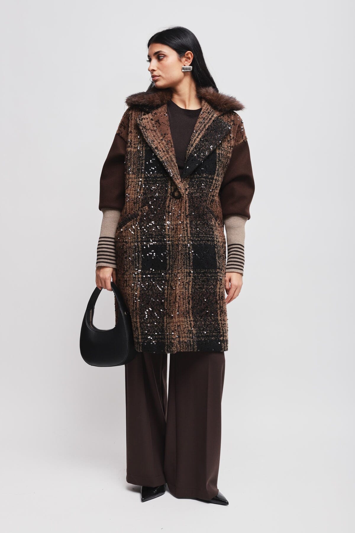 Maryley Over Coat With Sequins
