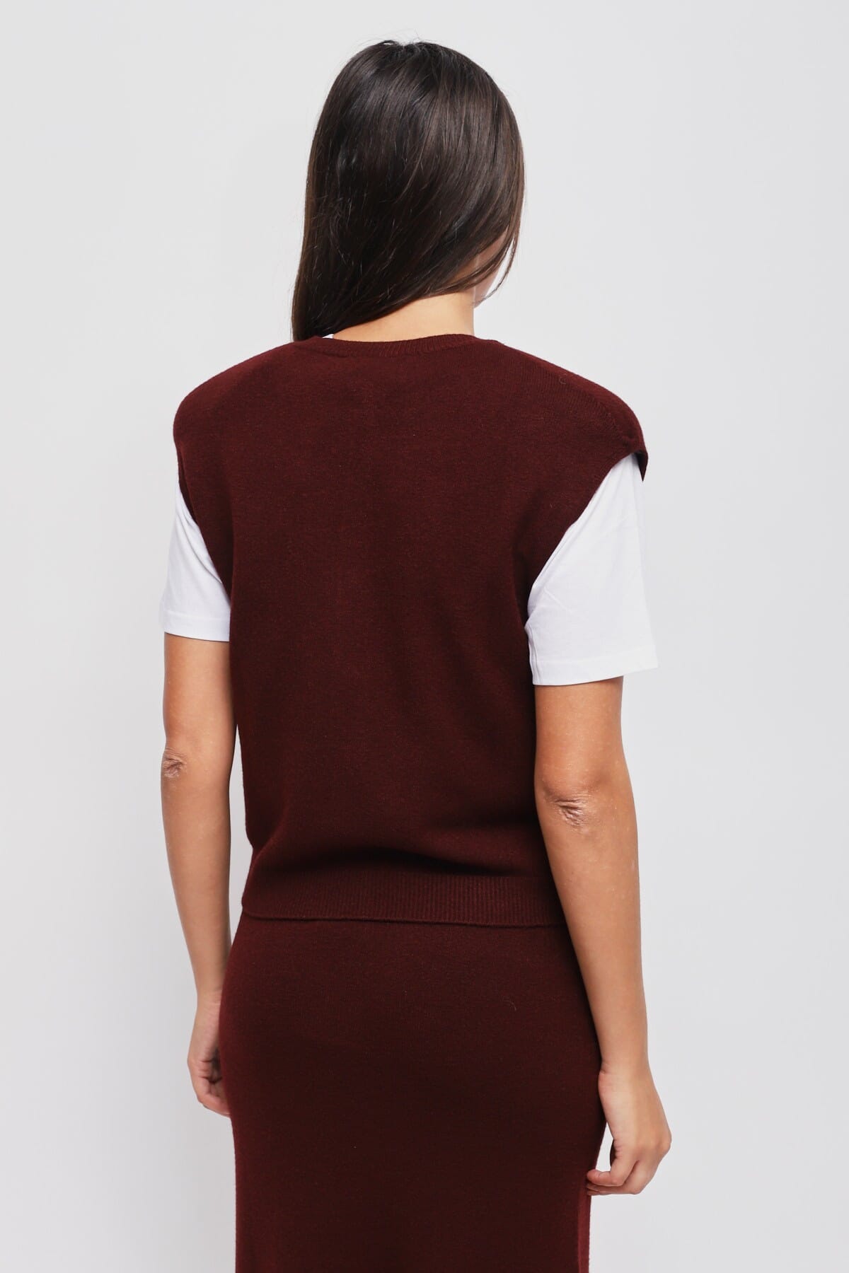 Maryley Knitted Vest With Padded Shoulders