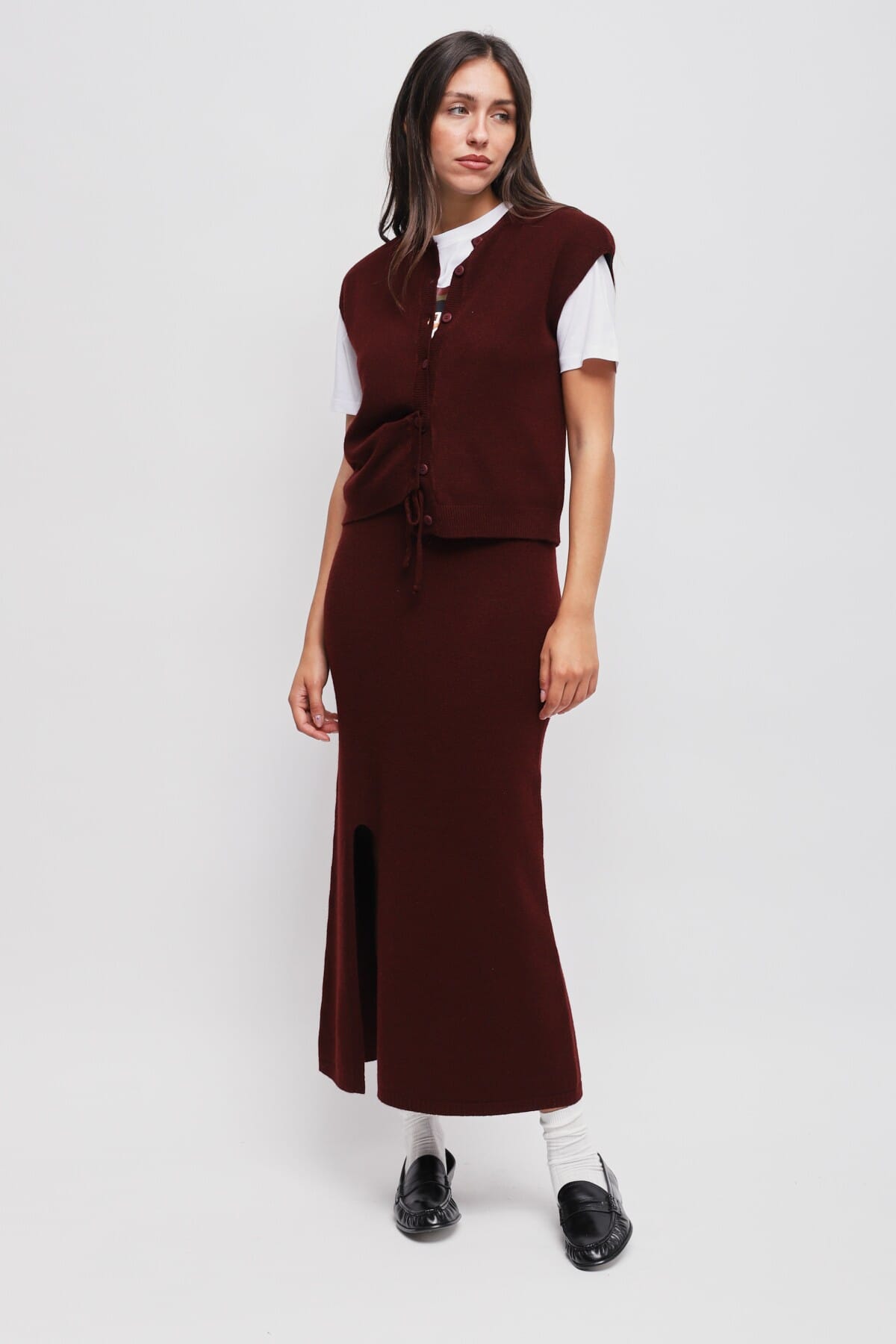 Maryley Knitted Vest With Padded Shoulders