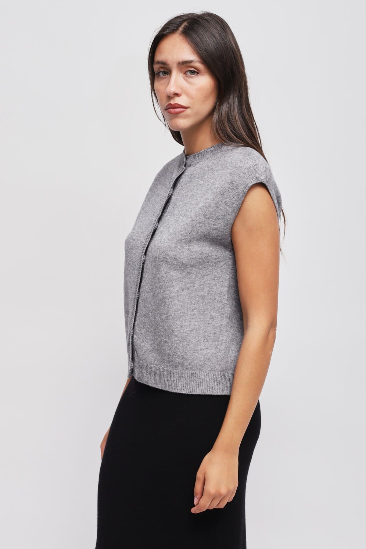 Maryley Knitted Vest With Padded Shoulders