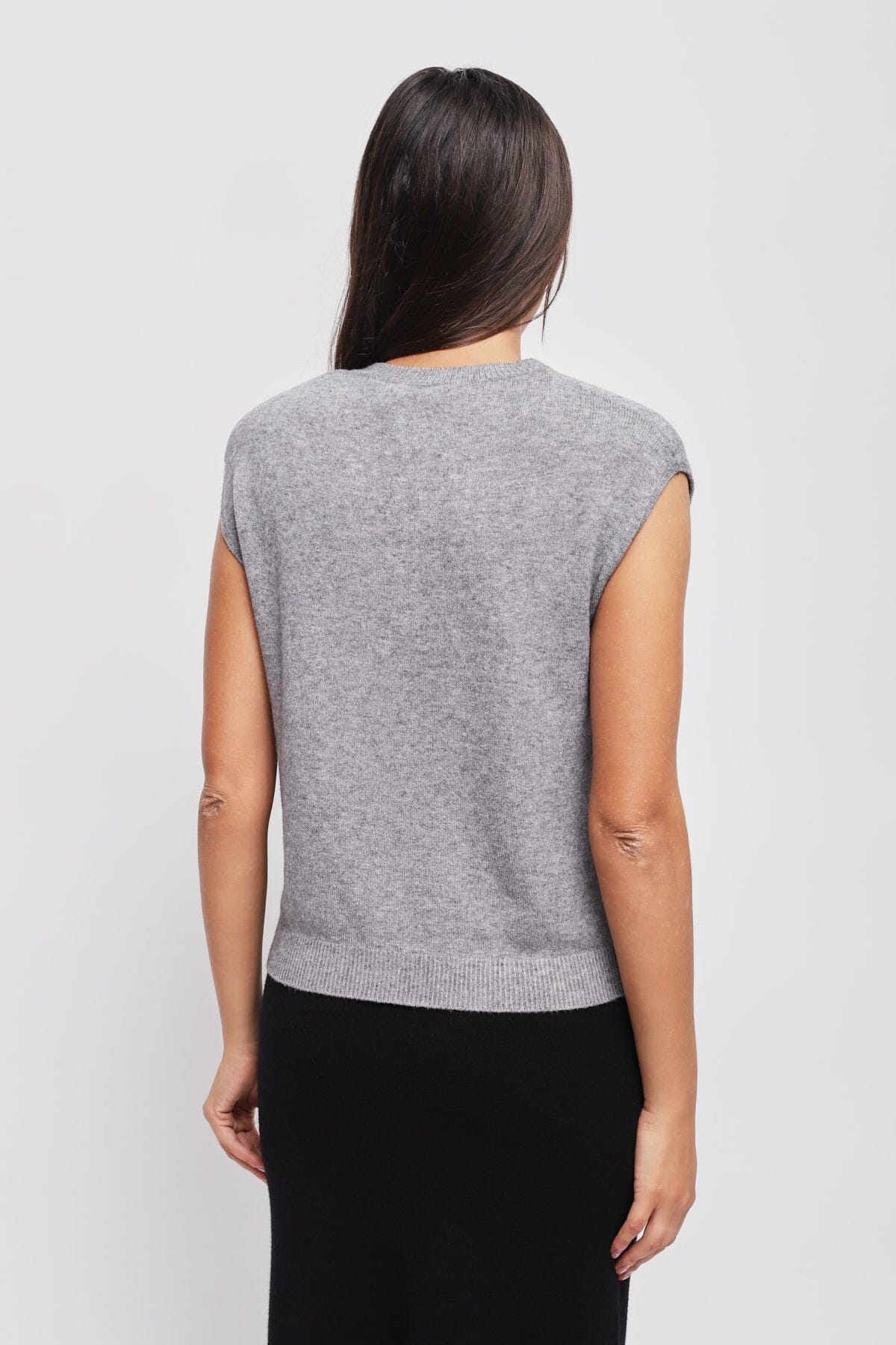 Maryley Knitted Vest With Padded Shoulders