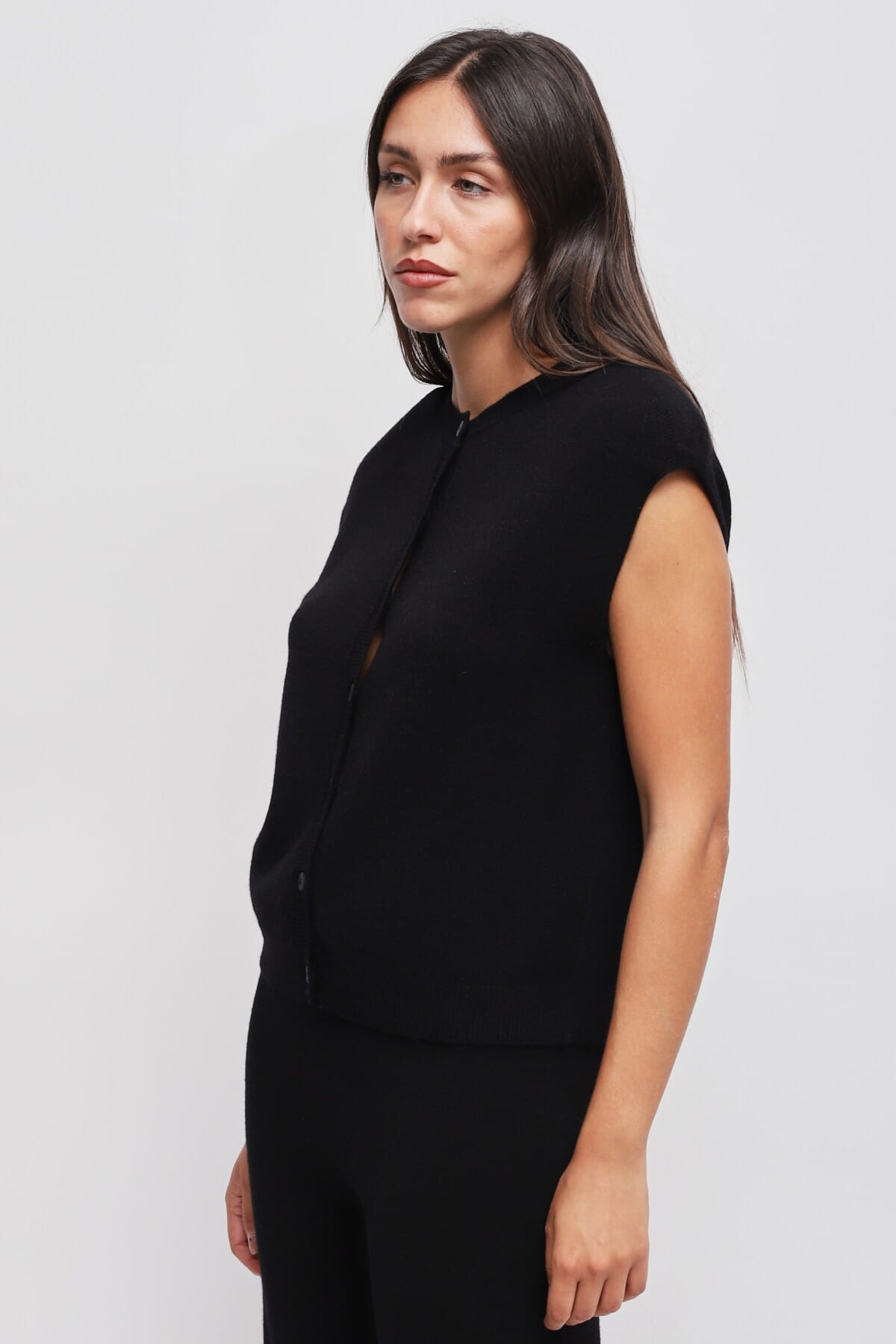 Maryley Knitted Vest With Padded Shoulders