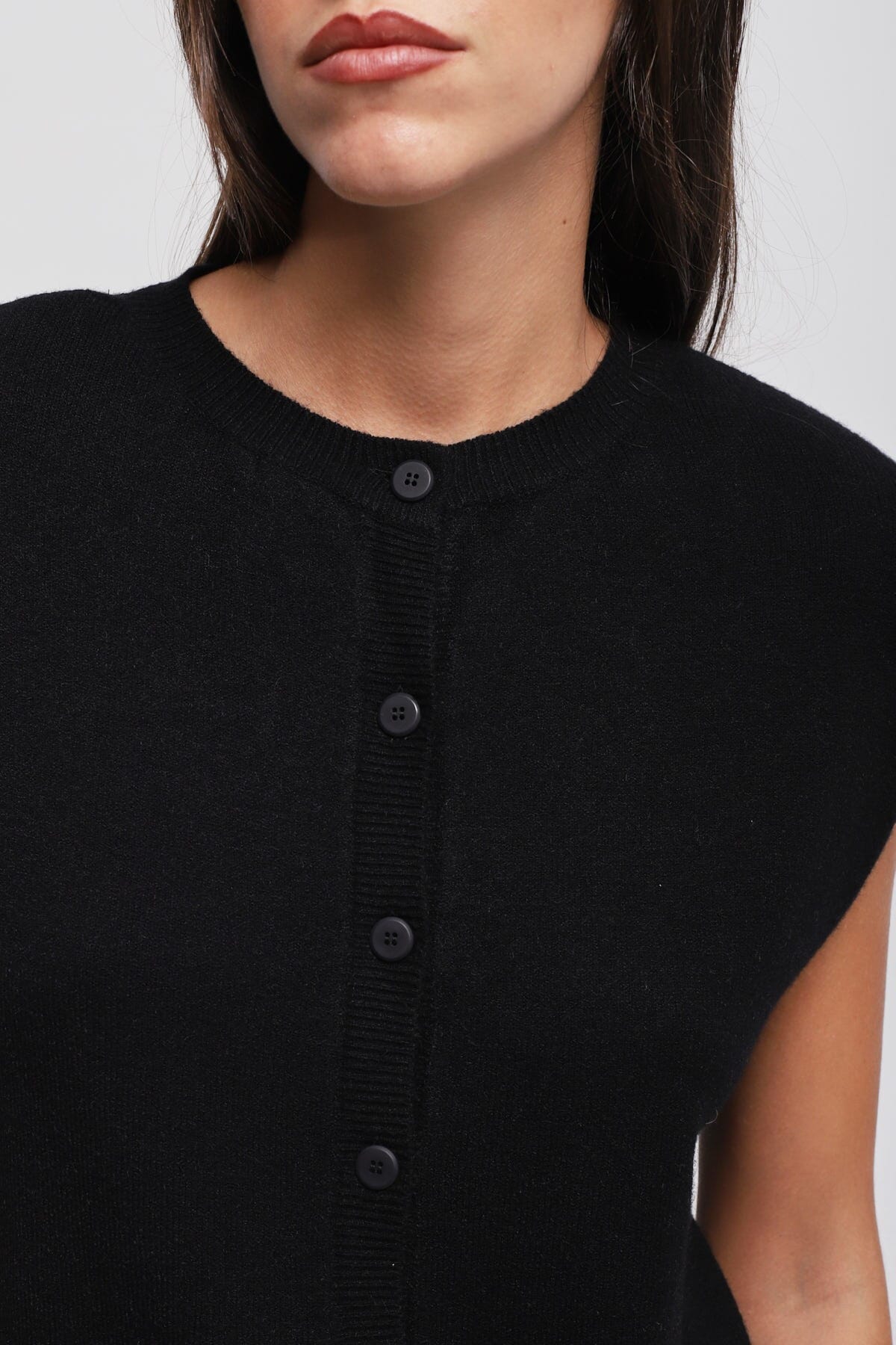 Maryley Knitted Vest With Padded Shoulders