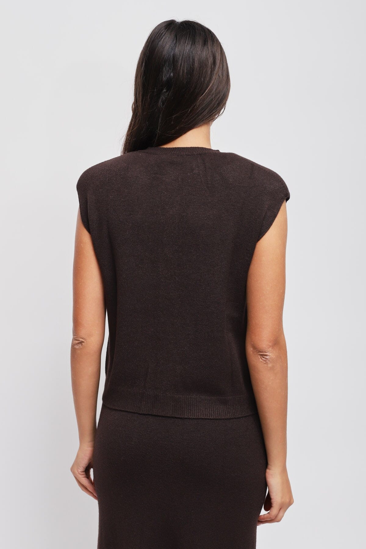 Maryley Knitted Vest With Padded Shoulders