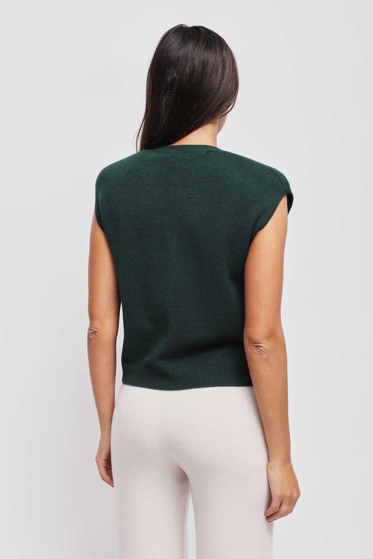 Maryley Knitted Vest With Padded Shoulders