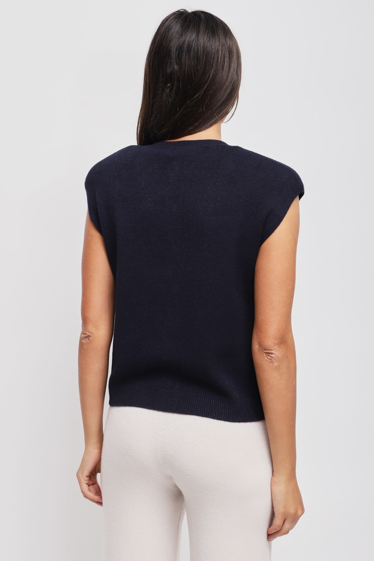 Maryley Knitted Vest With Padded Shoulders