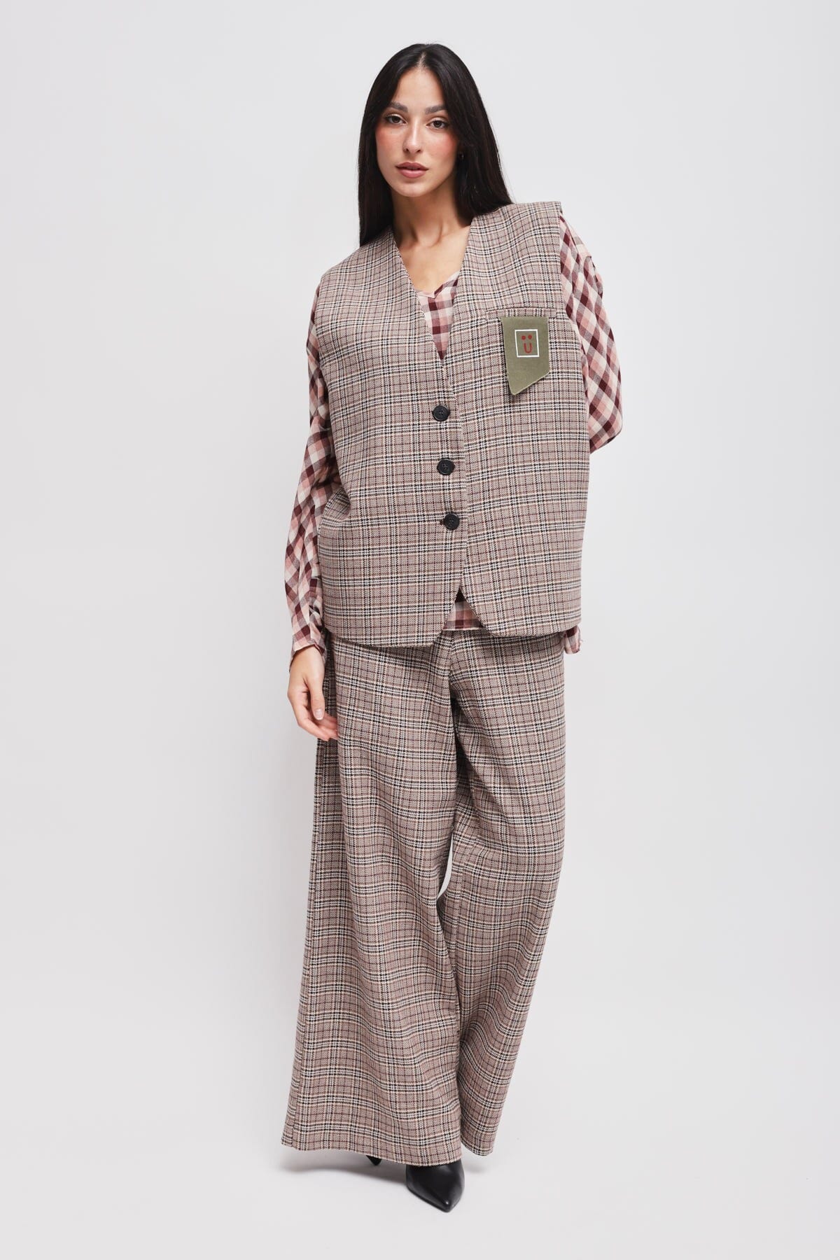 Pantaloni Check A Palazzo Maryley