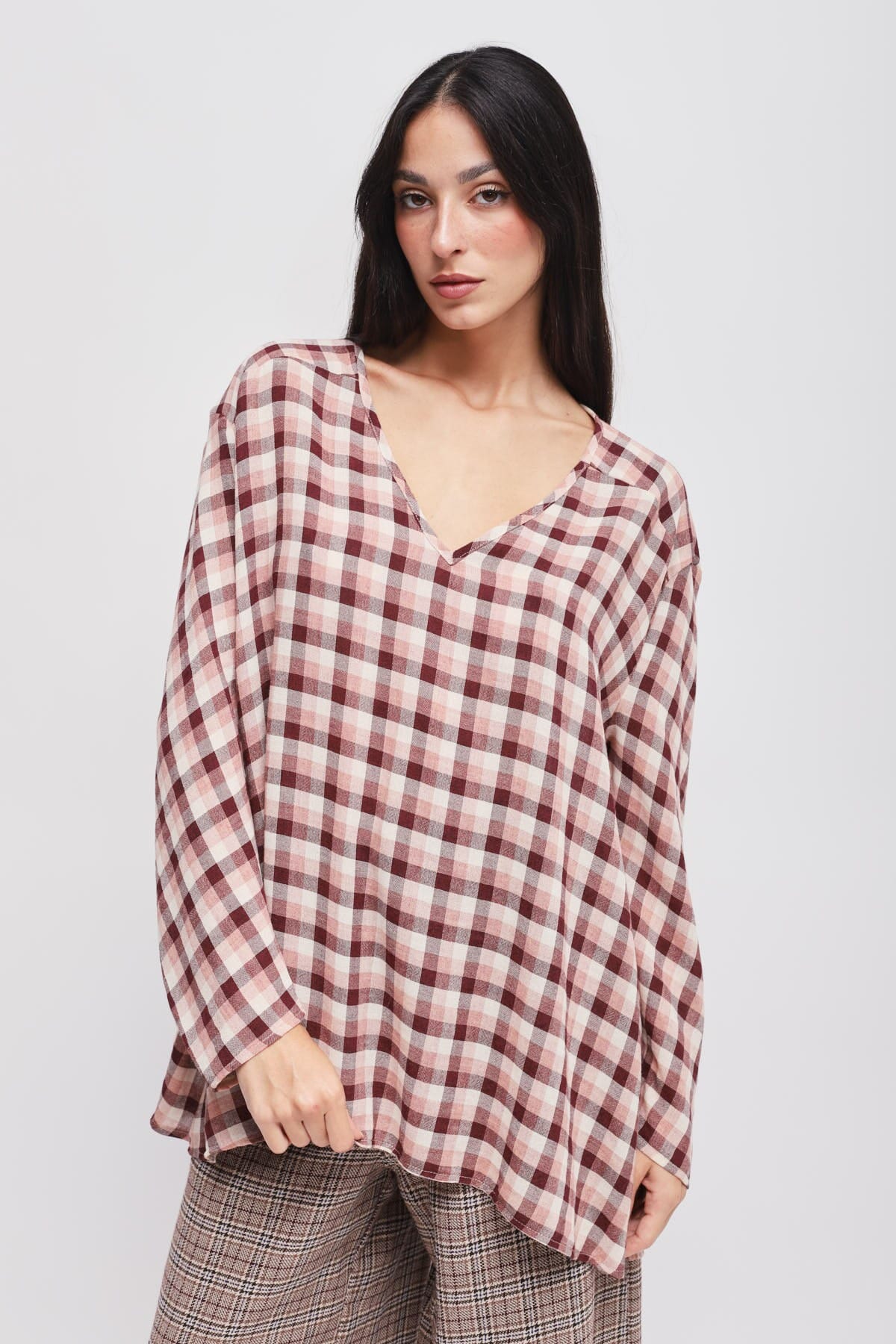 Blusa Check Oversize Maryley