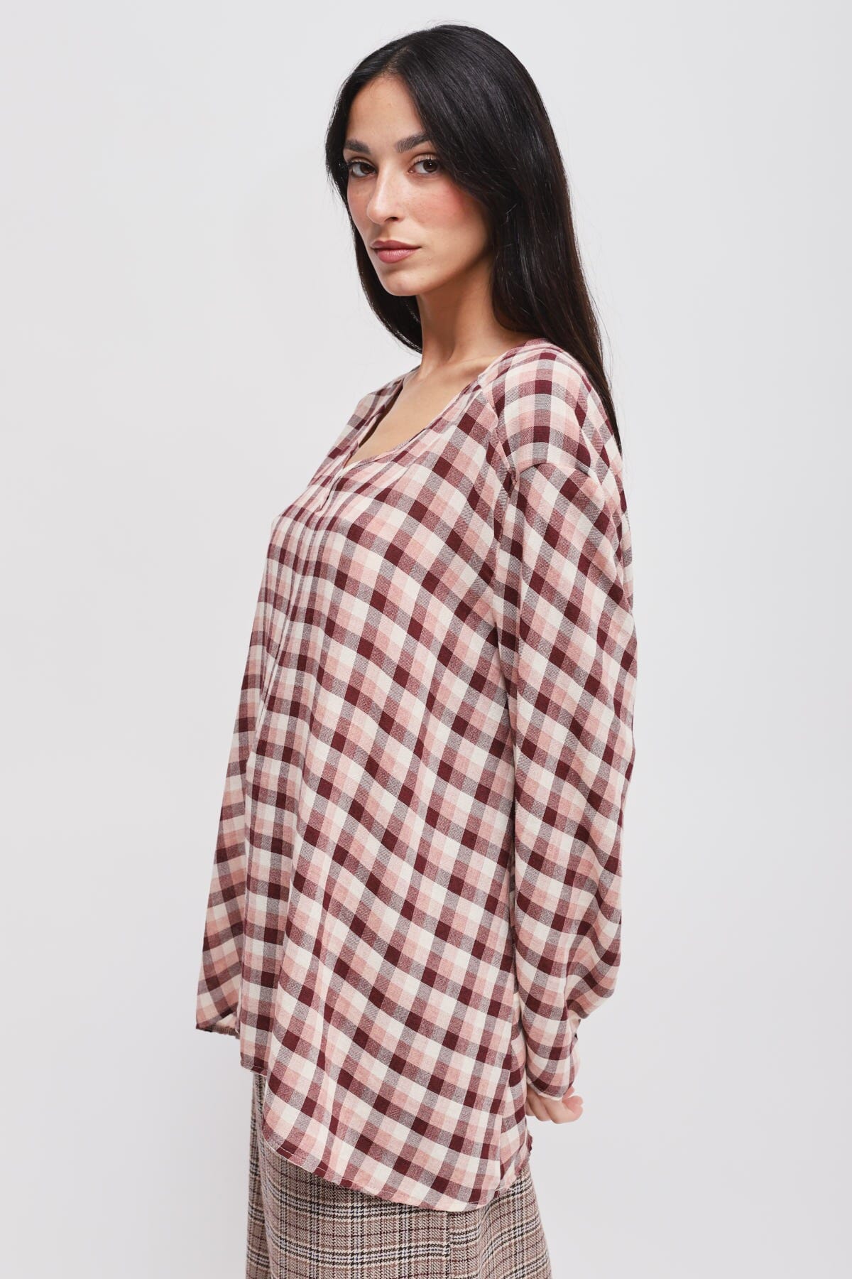 Blusa Check Oversize Maryley
