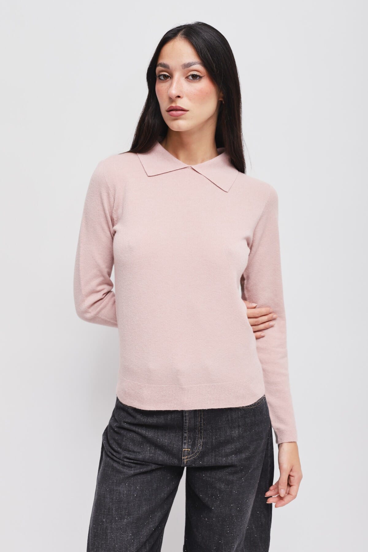 Viscose Knit With Maryley Collar