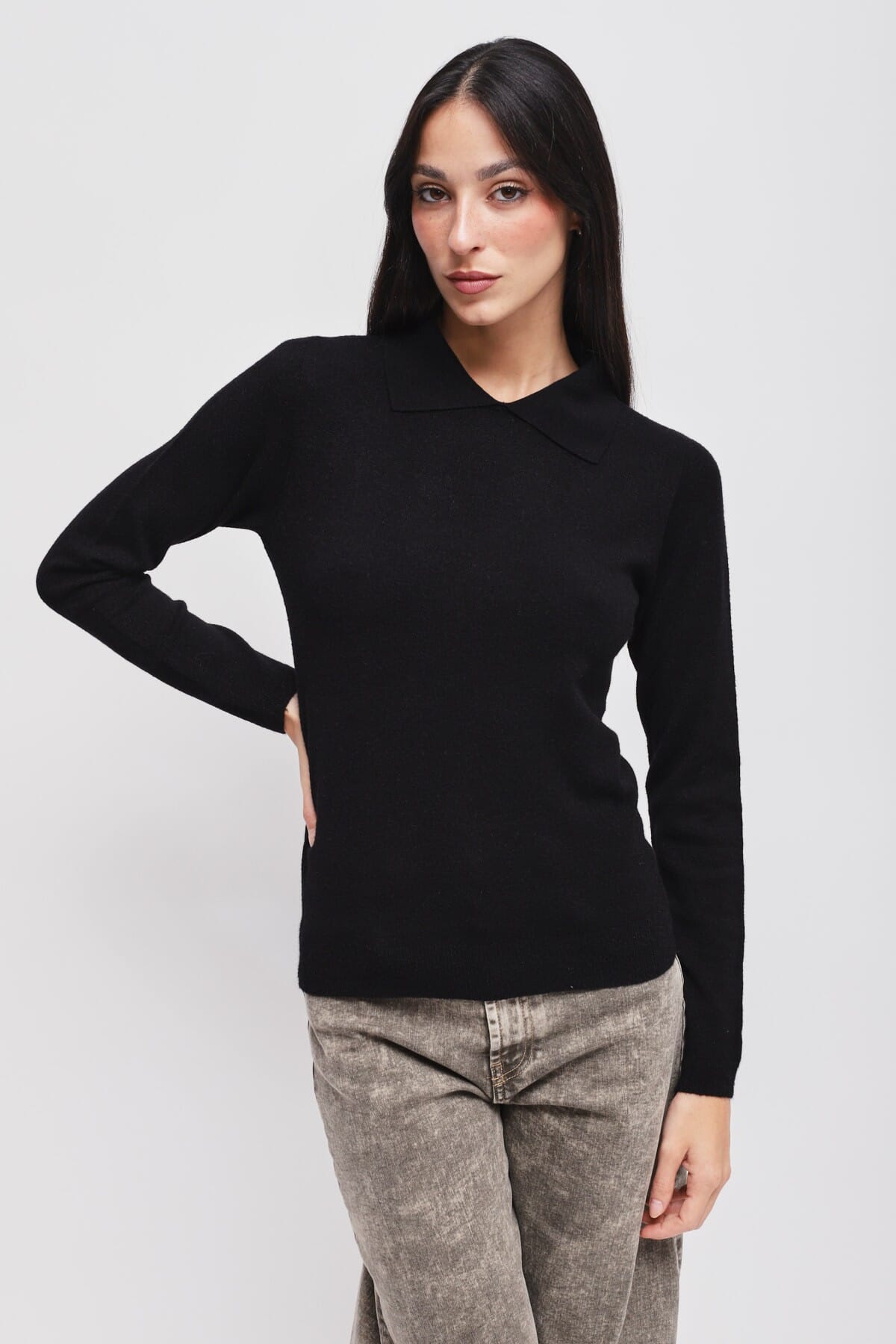 Viscose Knit With Maryley Collar
