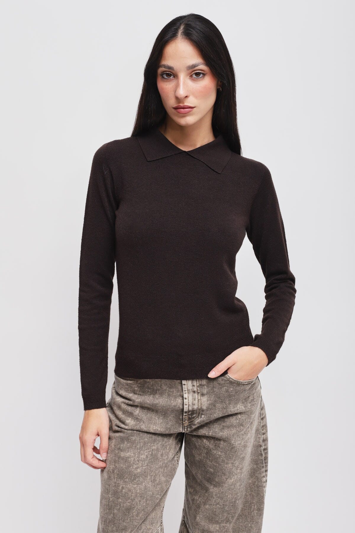 Viscose Knit With Maryley Collar