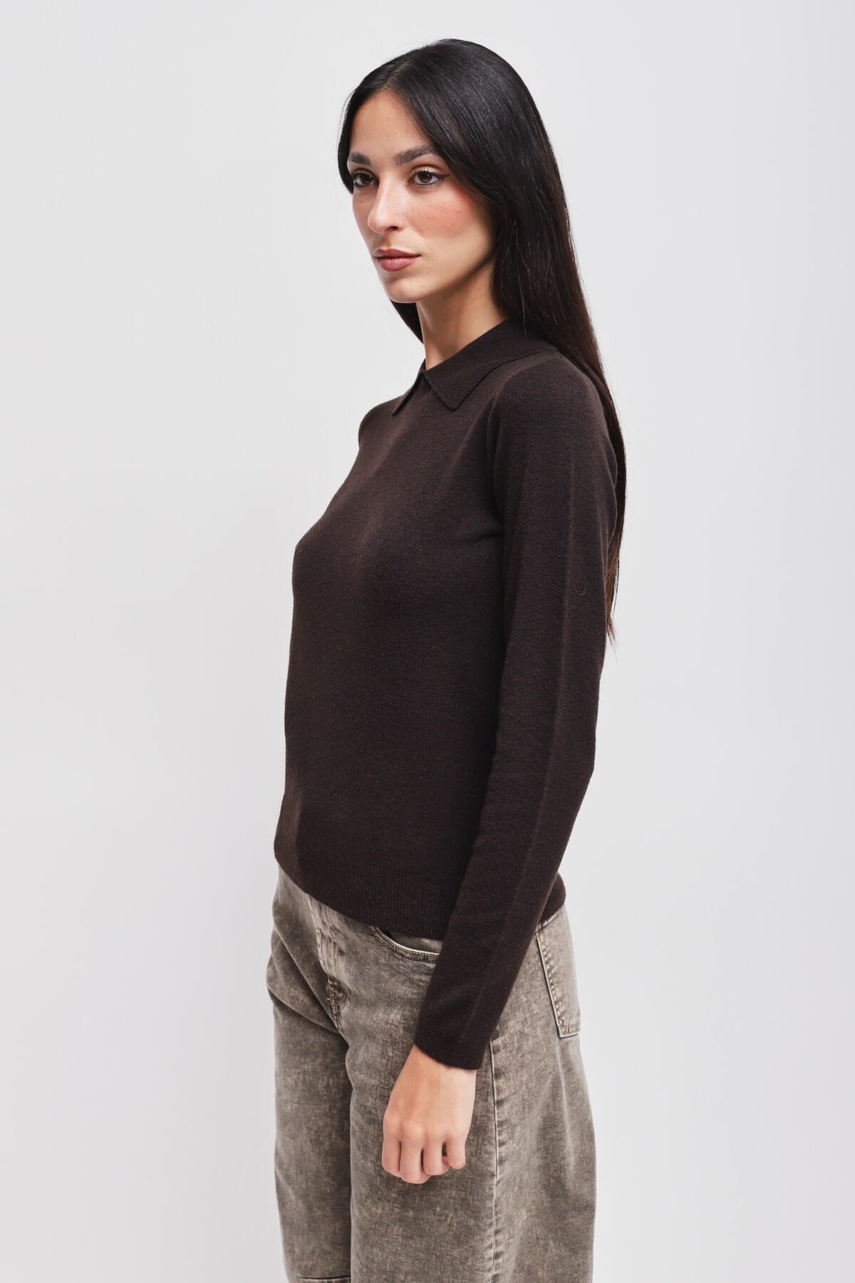 Viscose Knit With Maryley Collar