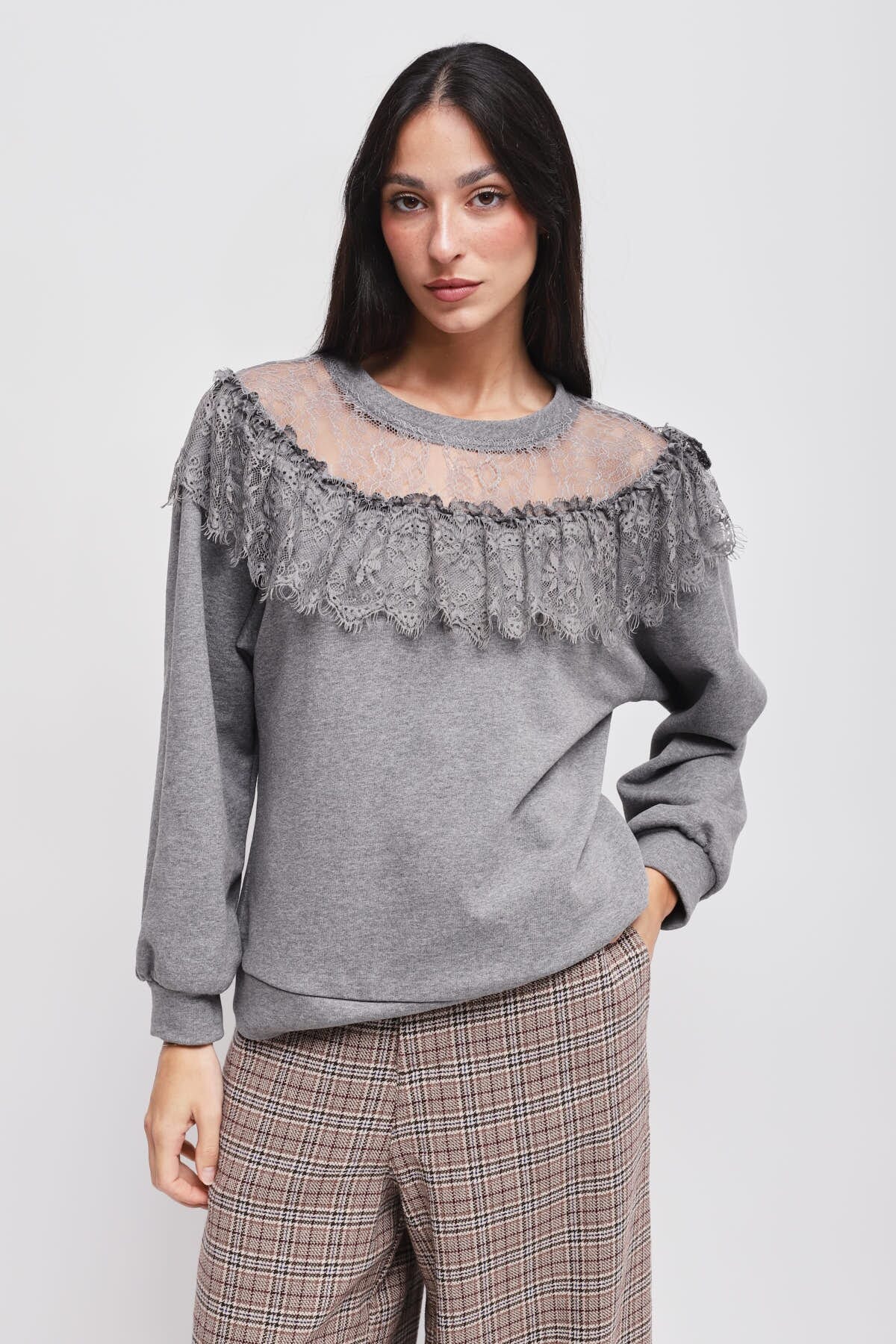 Maryley - Sweat à col en dentelle