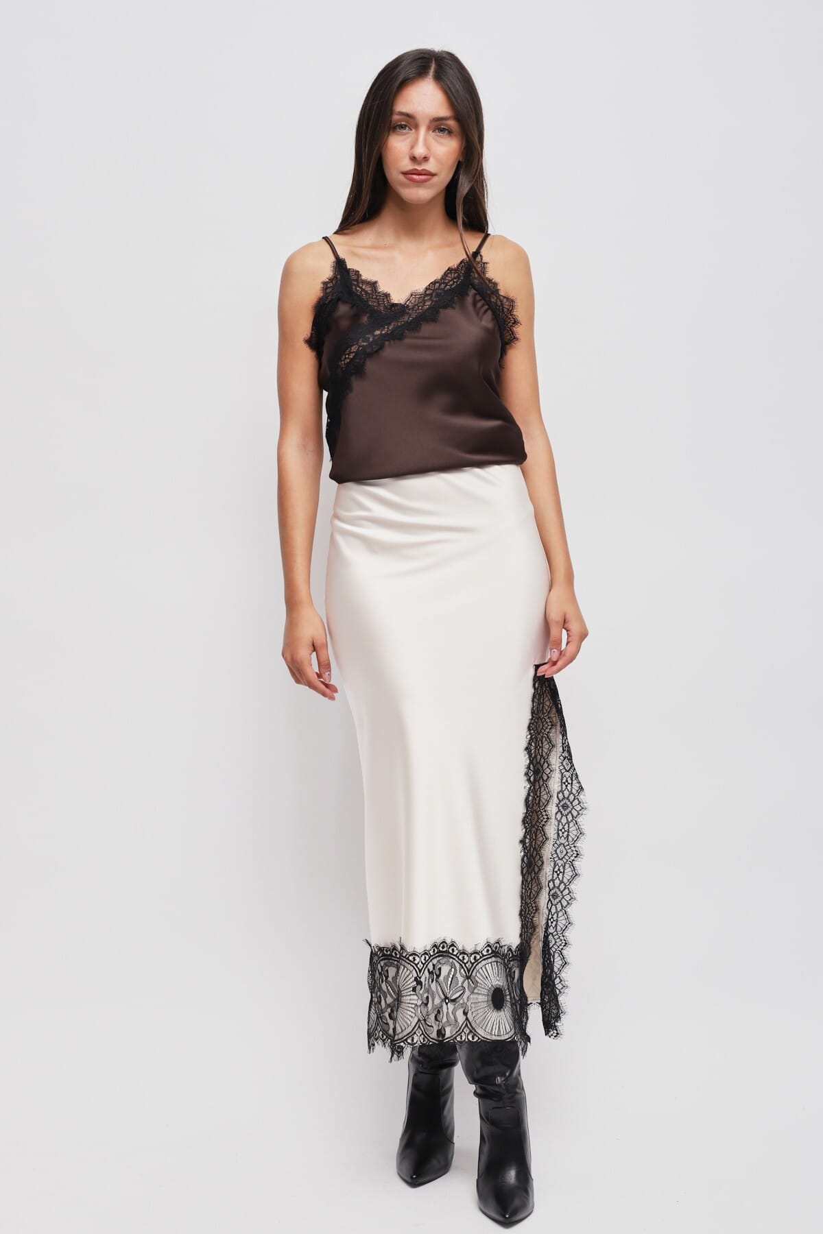 Gonna Lunga In Raso Con Pizzo Maryley