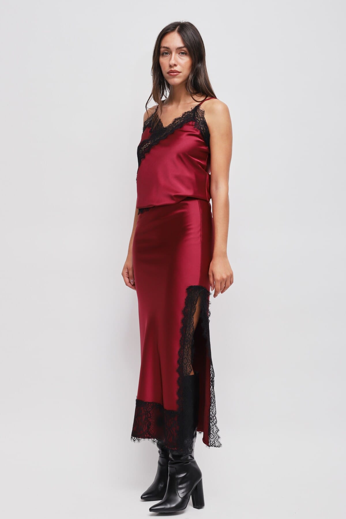 Gonna Lunga In Raso Con Pizzo Maryley