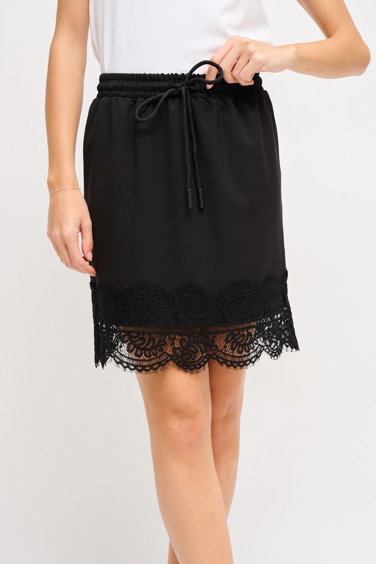 Minigonna Con Coulisse E Pizzo Maryley