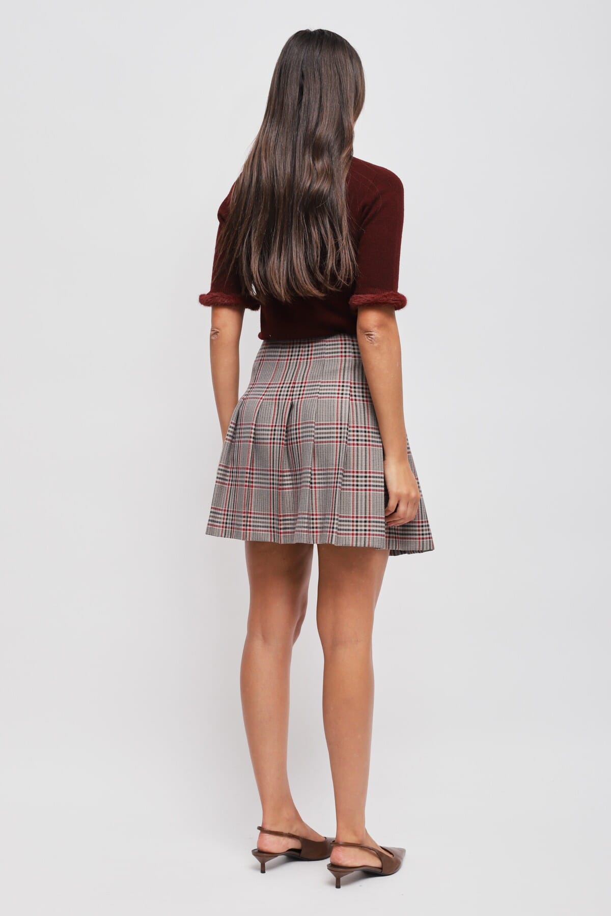 Jupe à carreaux avec bretelles Maryley