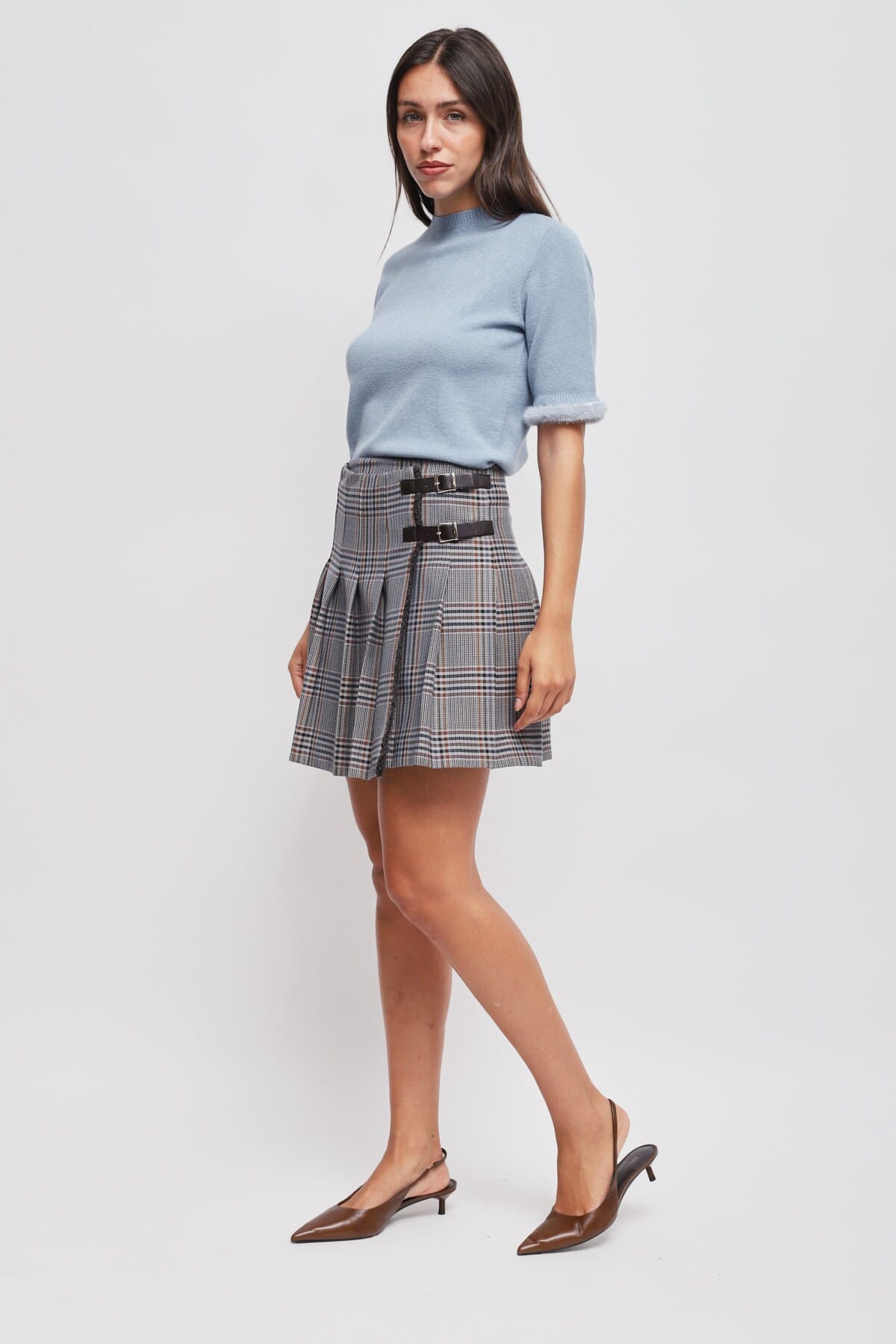 Jupe à carreaux avec bretelles Maryley