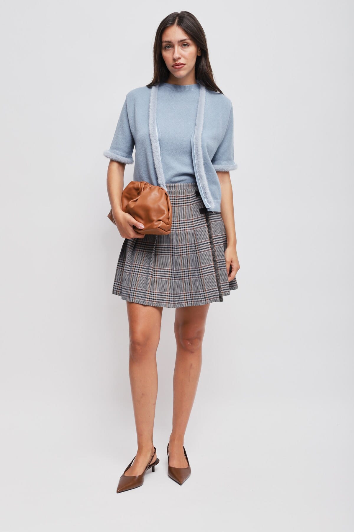 Jupe à carreaux avec bretelles Maryley