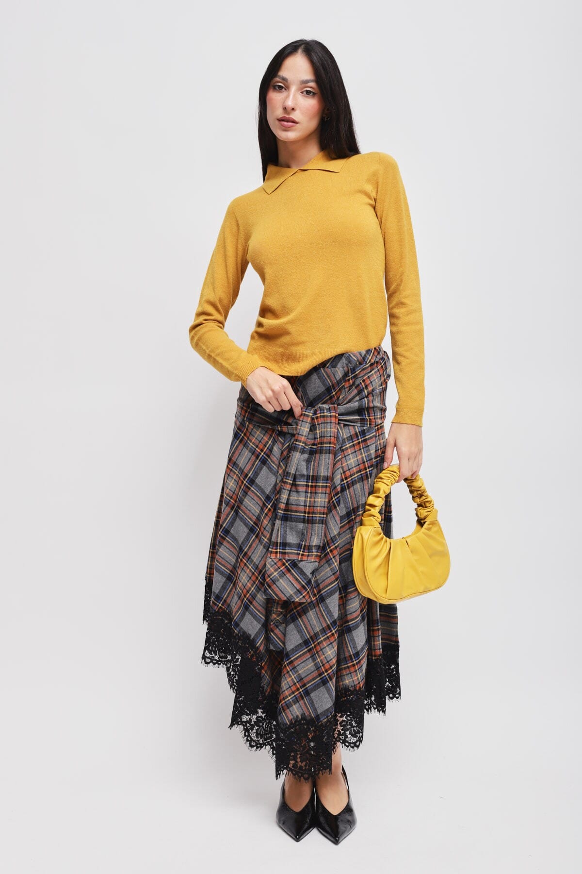 Check Skirt With Maryley Lace