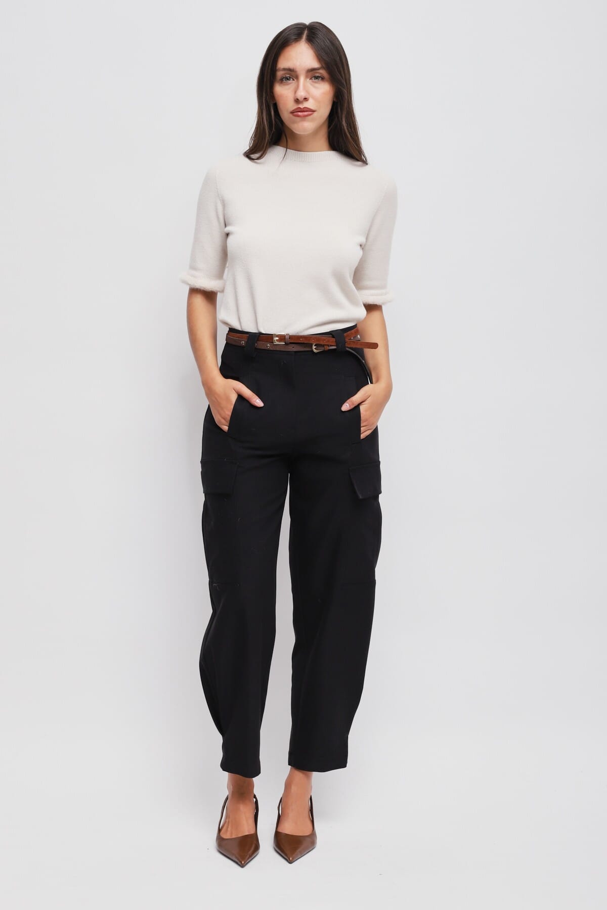 Pantaloni Cargo Con Doppia Cintura Maryley