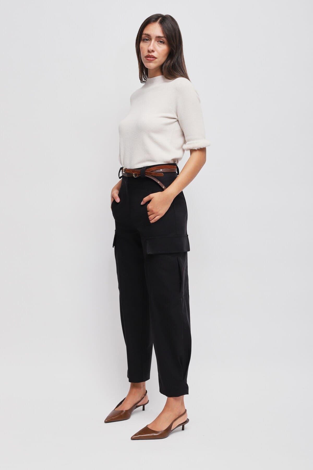 Pantaloni Cargo Con Doppia Cintura Maryley