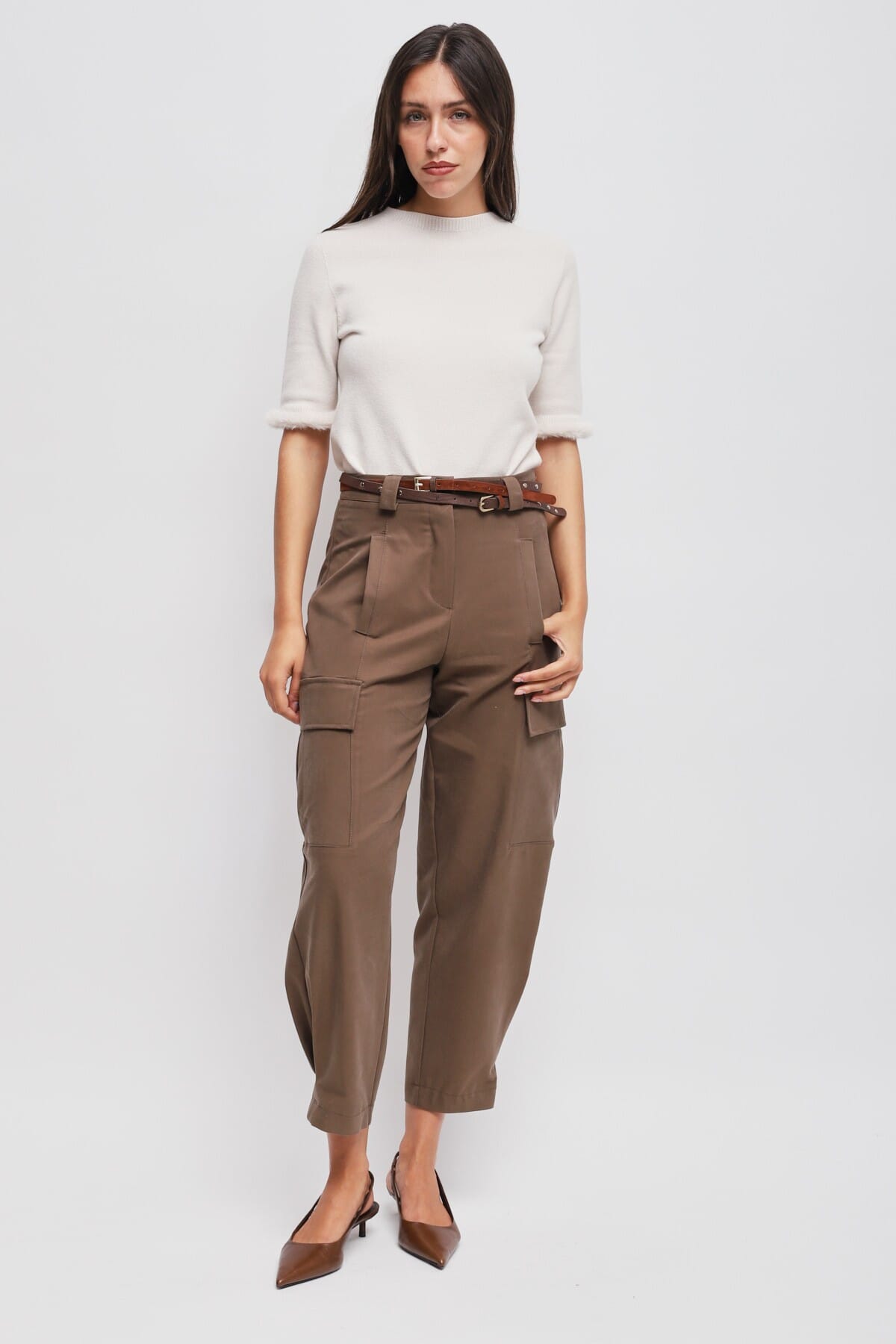 Pantaloni Cargo Con Doppia Cintura Maryley