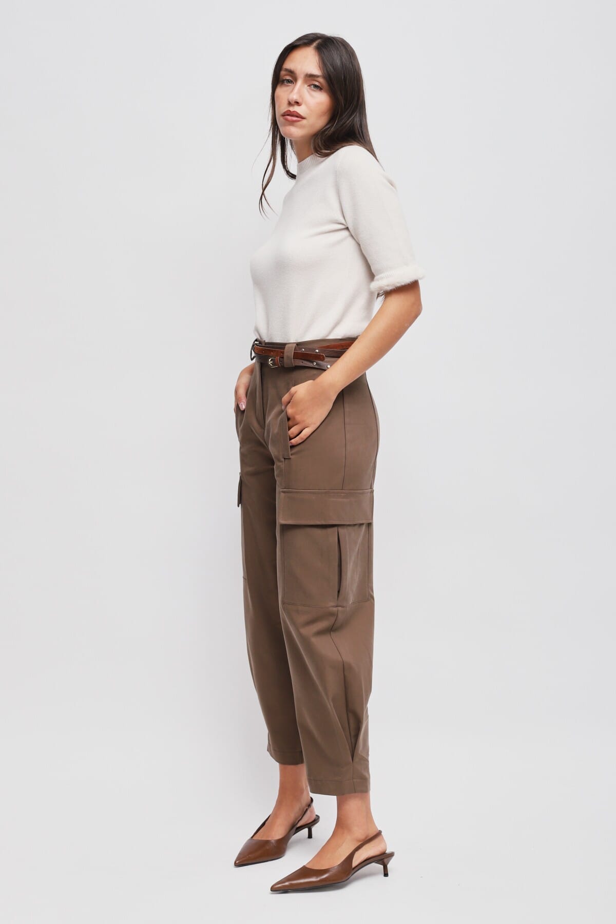 Pantaloni Cargo Con Doppia Cintura Maryley