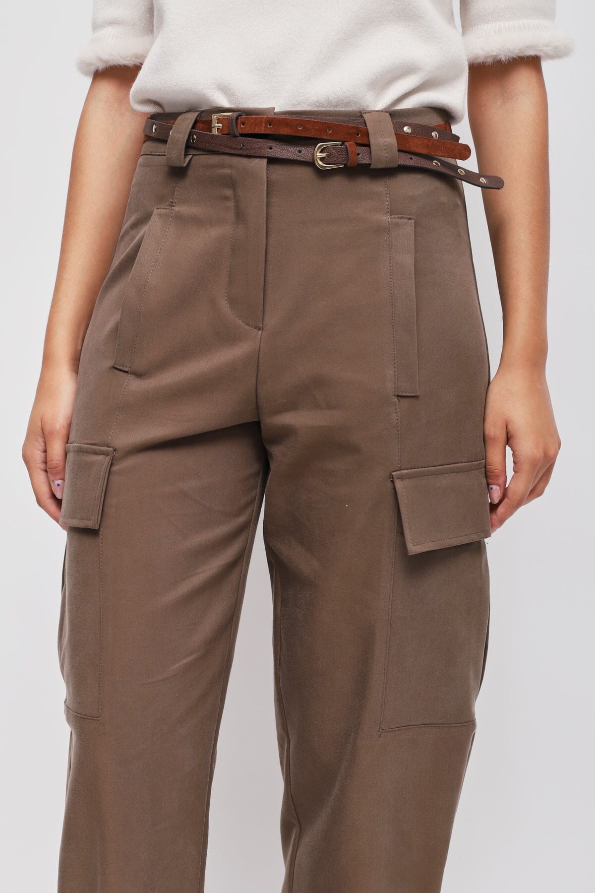 Pantaloni Cargo Con Doppia Cintura Maryley