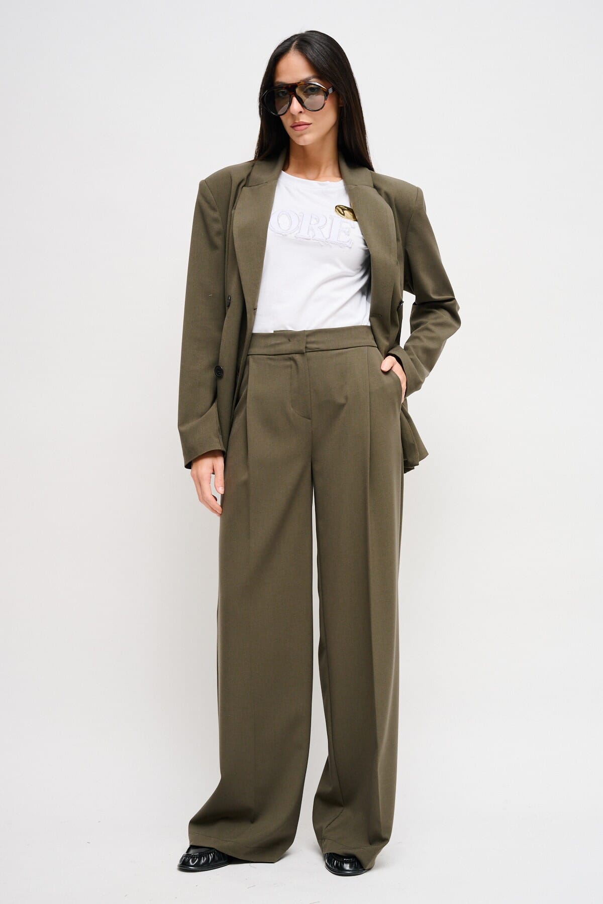 Pantaloni A Palazzo Con Pinces Maryley