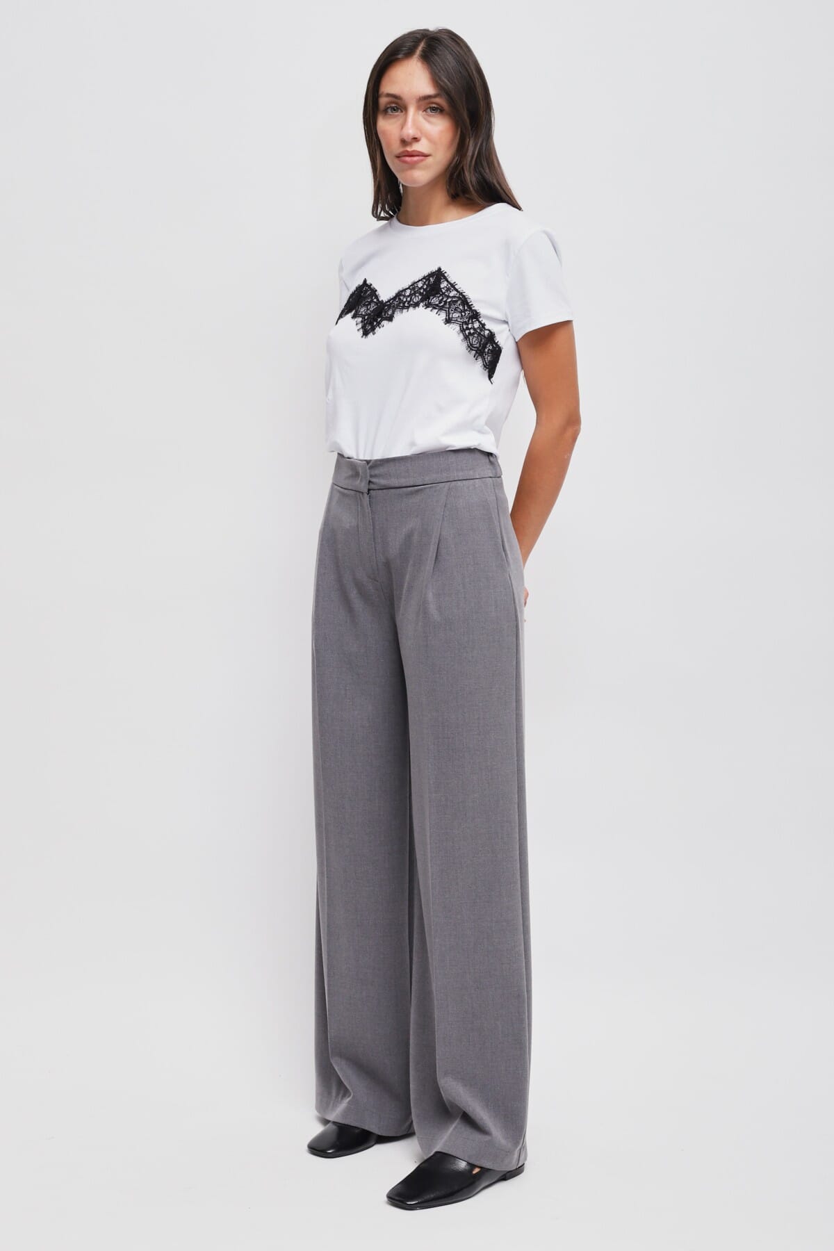 Pantaloni A Palazzo Con Pinces Maryley