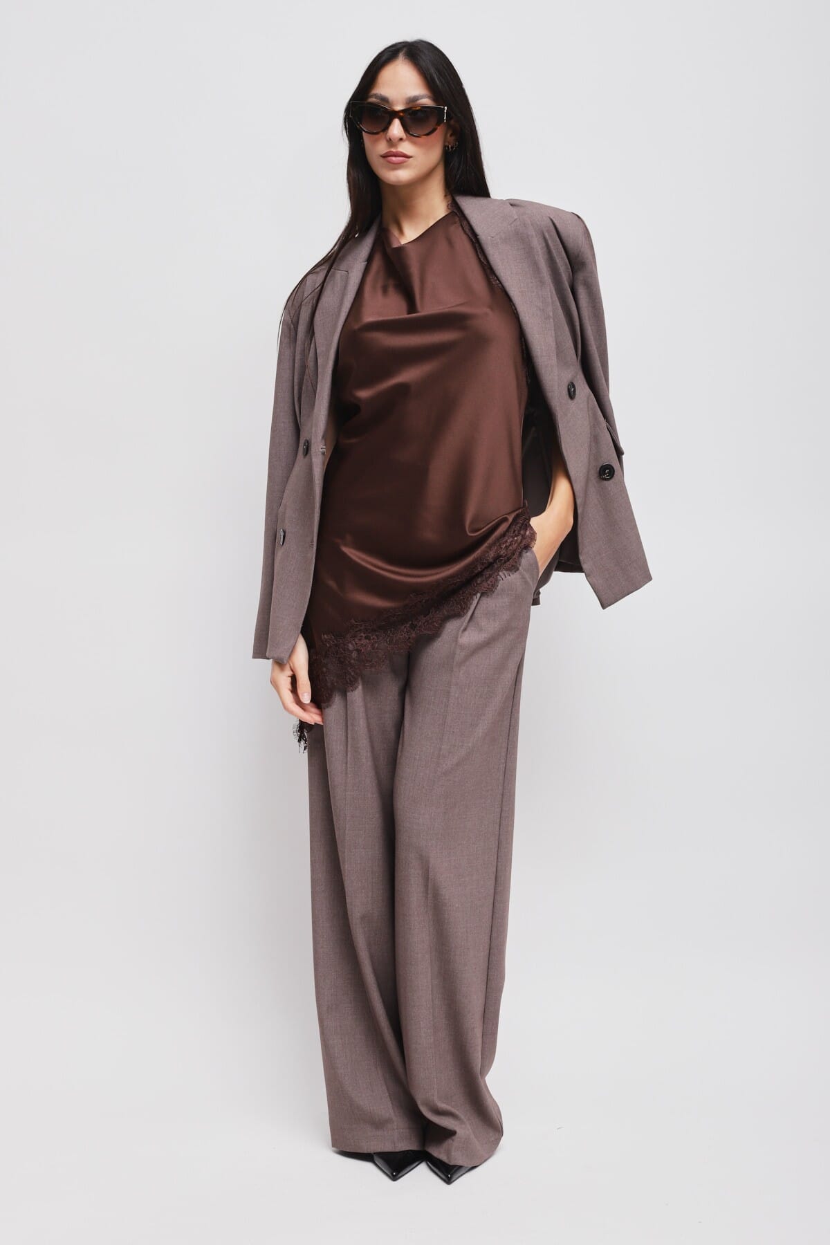 Pantaloni A Palazzo Con Pinces Maryley