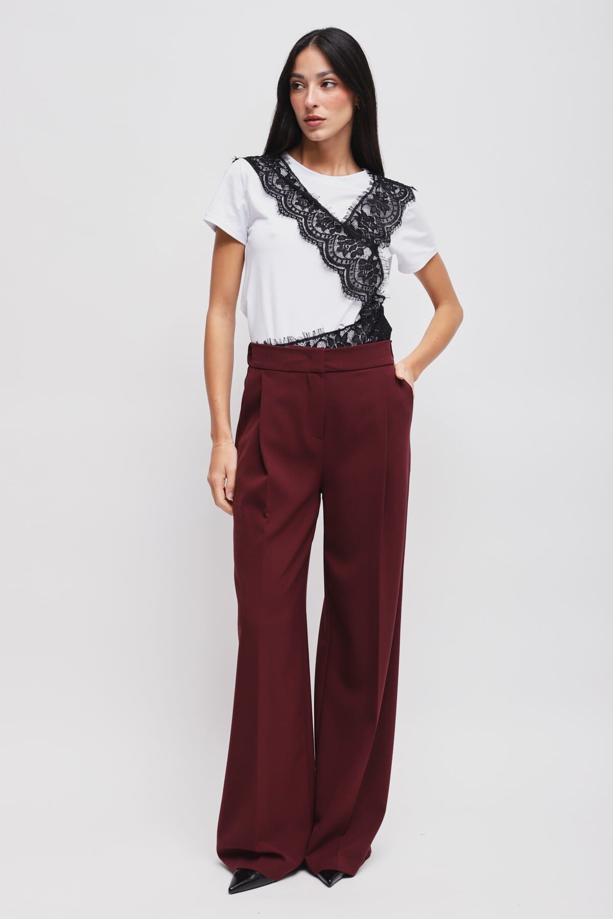 Pantaloni A Palazzo Con Pinces Maryley