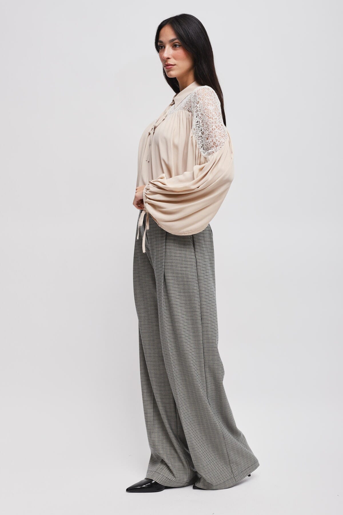 Pantaloni A Palazzo Pied De Poule Maryley